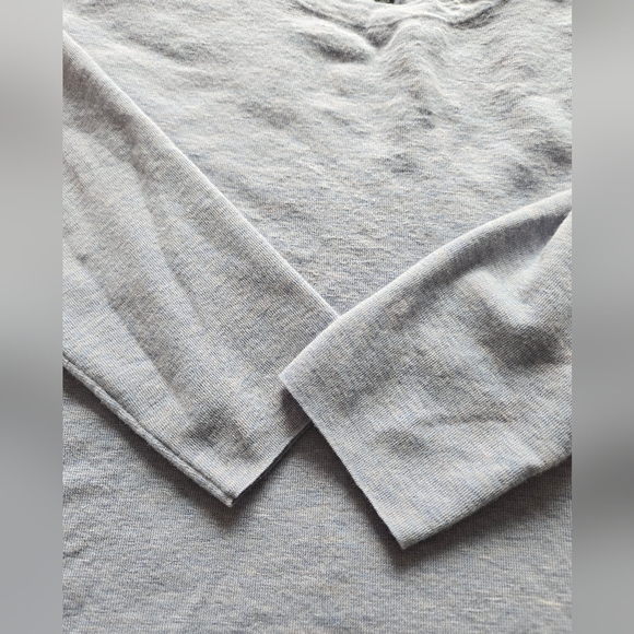 Eileen Fisher Crew Sweater Size Petite Large Blue 100% Superfine Merino Wool Top - Picture 6 of 11